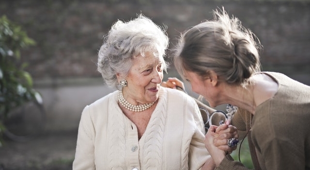 happy senior woman with her daughter 640px